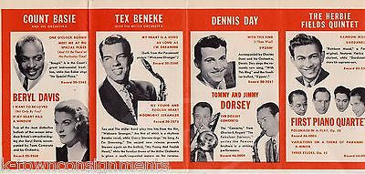 COUNT BASIE TOMMY DORSEY BERYL DAVIS VINTAGE RCA VICTOR ADVERTISING FLYER - K-townConsignments