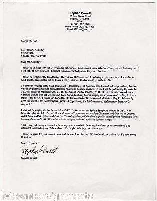 STEPHEN POWELL BARITONE OPERA SINGER VINTAGE AUTOGRAPH SIGNED LETTERHEAD - K-townConsignments