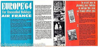 AIR FRANCE EUROPEAN VACATION VINTAGE GRAPHIC ADVERTISING TRAVEL BROCHURE MAILER - K-townConsignments