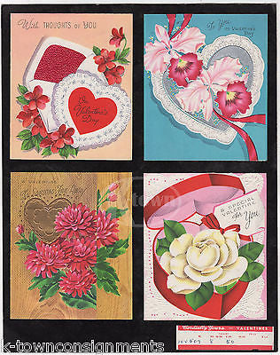 VALENTINE HEARTS & FLOWERS VINTAGE VALENTINE'S DAY GREETING CARD SALES DISPLAY - K-townConsignments