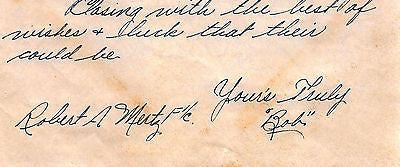 ROBERT MERTZ USS WASP WWII NAVY SOLDIER ORIGINAL HANDWRITTEN LETTER HOME 1944 - K-townConsignments