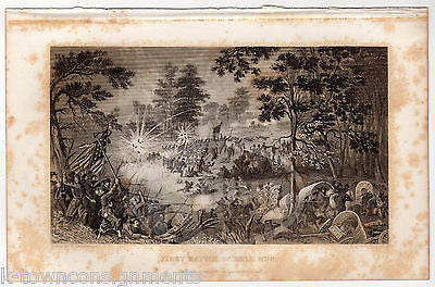 FIRST BATTLE OF BULL RUN CIVIL WAR MANASSAS ANTIQUE GRAPHIC ENGRAVING PRINT 1863 - K-townConsignments