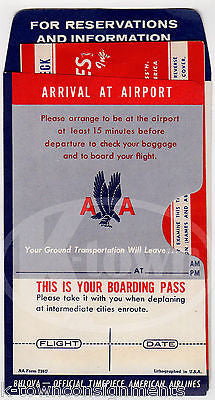 AMERICAN AIRLINES EXCESS BAGGAGE VINTAGE GRAPHIC ADVERTISING FLIGHT TICKET STUB - K-townConsignments