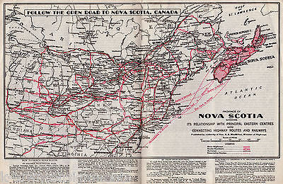 NOVA SCOTIA CANADA ANTIQUE GRAPHIC ILLUSTRATED TRAVEL ADVERTISING MAGAZINE 1937 - K-townConsignments