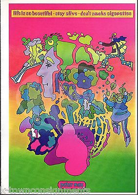 LIFE IS SO BEAUTIFUL ANTI-CIGARETTES VINTAGE PETER MAX GRAPHIC ART POSTER PRINT - K-townConsignments