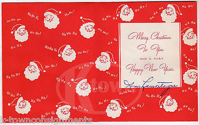 Ho! Ho! Ho! Jolly Old Saint Nick Vintage Santa Clause Graphic Art Christmas Card - K-townConsignments