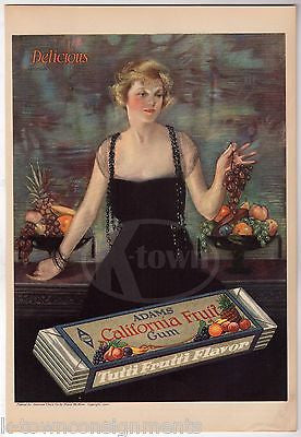 NEYSA McMEIN ADAMS CALIFORNIA CHEWING GUM ANTIQUE MAGAZINE ADVERTISING PRINT - K-townConsignments