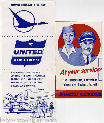 NORTH CENTRAL AIRLINE VINTAGE GRAPHIC ADVERTISING CHARTER FLIGHT PACKET & FLYERS - K-townConsignments