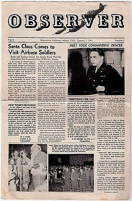 SALINAS CALIFORNIA AIRDROME AIR FORCE BASE VINTAGE WWII OBSERVER NEWS MAGAZINE - K-townConsignments