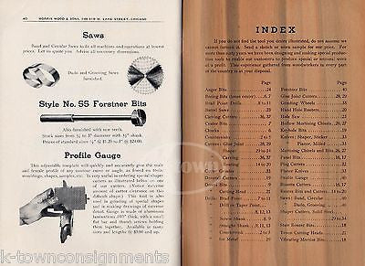 MORRIS WOOD DRILLS CUTTERS TOOLS ANTIQUE GRAPHIC ILLUSTRATED DRILL BUT CATALOG - K-townConsignments