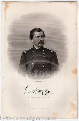 GEORGE McCLELLAN CIVIL WAR GENERAL ANTIQUE GRAPHIC ENGRAVING PRINT 1863 - K-townConsignments