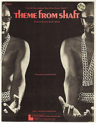 ISAAC HAYES THEME FROM SHAFT SONG VINTAGE 1970s GRAPHIC COVER ART SHEET MUSIC - K-townConsignments