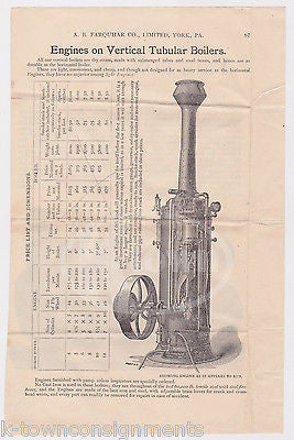 CORNISH CENTRAL FIRE BOX ENGINES BOILERS YORK PA ANTIQUE GRAPHIC ADVERTISING - K-townConsignments