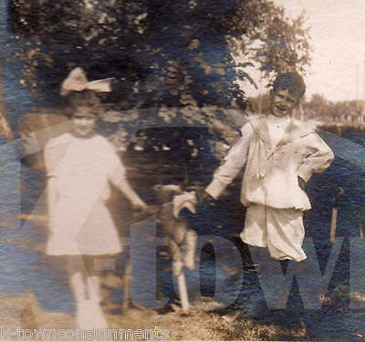 CUTE LITTLE GIRL STEIFF BEAR & FEEDING PET SQUIRREL ANTIQUE SNAPSHOT PHOTOS - K-townConsignments