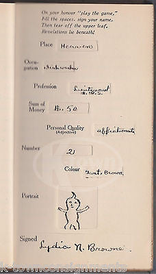 REVELATIONS OF MY FRIEND ANTQUE ART DECO MAD LIBS BOOK W/ INK FOLK ART DRAWINGS - K-townConsignments