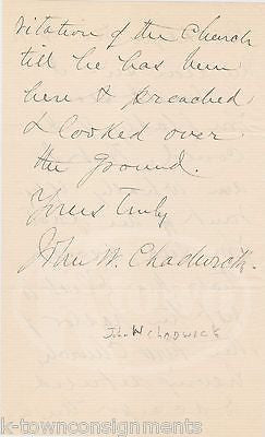 JOHN WHITE CHADWICK EARLY CHRISTIAN DARWINIST CLERGY AUTOGRAPH SIGNED LETTER - K-townConsignments