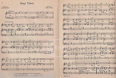 PERCY FAITH MANY TIMES BIG BAND MUSIC SONG & LYRICS VINTAGE SHEET MUSIC 1953 - K-townConsignments