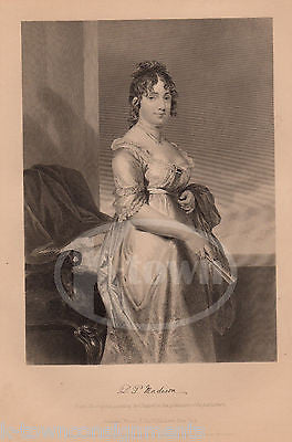 DOLLEY PAYNE MADISON US FIRST LADY ANTIQUE PORTRAIT ENGRAVING PRINT BIO - K-townConsignments