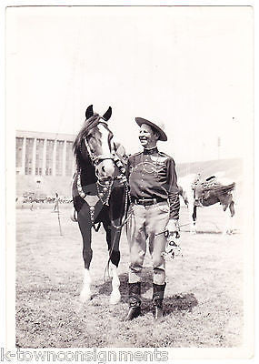 JOHN AGE COWBOY ACTOR HORSE & TALL RIDING BOOTS VINTAGE STUDIO PROMO PHOTO - K-townConsignments