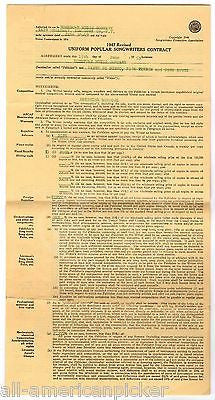 DANNY DIMINNO DEAN MARTIN SONGWRITER ORIGINAL AUTOGRAPH SIGNED MUSIC CONTRACT - K-townConsignments