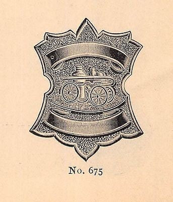 GERMAN POLICE & FIRE BADGES IN SILVER ANTIQUE SALES CATALOG ADVERTISING PAGE - K-townConsignments