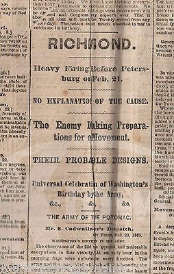 SHERMAN'S MARCH WILMINGTON BATTLE & CAPTAIN BEALL EXECUTION CIVIL WAR NEWSPAPER - K-townConsignments