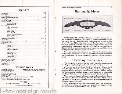 HUDSON MOTOR CAR COMPANY ANTIQUE ESSEX SUPER SIX GRAPHIC ILLUSTRATED AUTO MANUAL - K-townConsignments