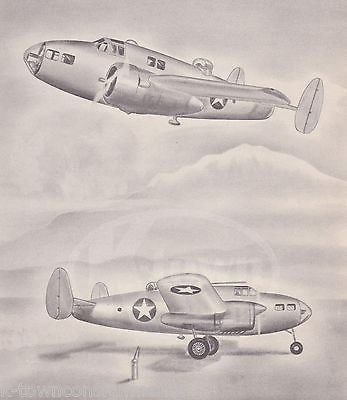 FAIRCHILD AT-13 AT-14 TRAINER PLANES WWII MILITARY AVIATION GRAPHIC ART PRINT - K-townConsignments