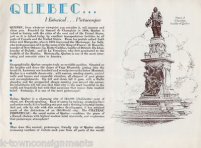 CHATEAU FRONTENAC QUEBEC VINTAGE CANADIAN PACIFIC GRAPHIC ADVERTISING BOOK 1937 - K-townConsignments