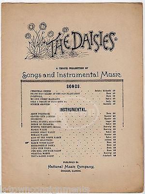 THE DAISIES MARCH WINDS GALOP FRANK HORN SONG ANTIQUE SHEET MUSIC 1882 - K-townConsignments