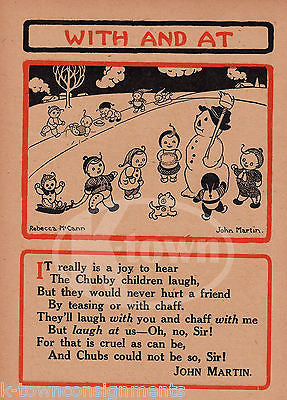 FROSTY THE SNOWMAN CHUBBY KIDS ANTIQUE GRAPHIC ART CHILDRENS ILLUSTRATION PRINTS - K-townConsignments