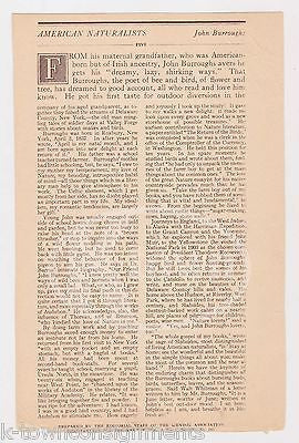 JOHN BURROUGHS NATURALIST AUTHOR ORIGINAL AUTOGRAPH SIGNATURE MOUNTED CLIPPING - K-townConsignments