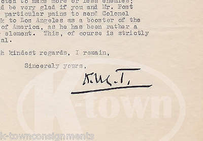 KURT TURNER AERO CLUB AVIATION AUTOGRAPH SIGNED LETTER TO HENRY WOODHOUSE 1920 - K-townConsignments