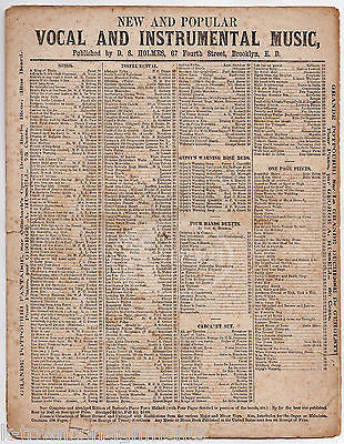 THE GYPSY WARNING PIANO FORTE HENRY COARD ANTIQUE ENGRAVING SHEET MUSIC 1864 - K-townConsignments