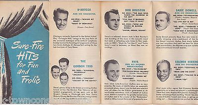 D' ARTEGA SNUB MOSLEY BOB HOUSTON VINTAGE SONORA RECORDS ADVERTISING FLYER - K-townConsignments