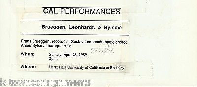 GUSTAV LEONHARDT SPECIAL PERFORMANCE VINTAGE PRESS PHOTO - K-townConsignments