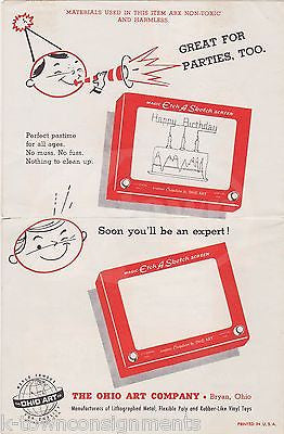 MAGIC ETCH A SKETCH OHIO ART KIDS DESIGN TOY VINTAGE GRAPHIC ADVERTISING FLYER - K-townConsignments