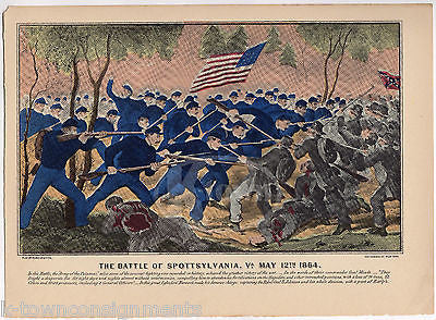 BATTLE OF SPOTTSYLVANIA VIRGINIA VINTAGE CIVIL WAR SOLDIERS GRAPHIC POSTER PRINT - K-townConsignments