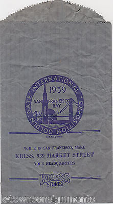 GOLDEN GATE INTERNATIONAL EXPOSITION SAN FRANCISCO ANTIQUE KRESS STORES BAGGIE - K-townConsignments