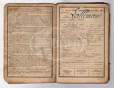 FRENCH 22nd DRAGOON REGIMENT SOLDIER ANTIQUE STAMPED MILITARY PASSPORT BOOK 1886 - K-townConsignments