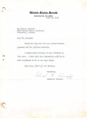 TED KENNEDY AUTOGRAPH SIGNED CRYPTIC LETTER FROM GERMAN NASA BOEING MAN 1969 - K-townConsignments