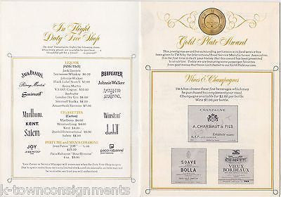 TWA TRANS WORLD AIRLINES VINTAGE GOLD PLATE SERVICE GRAPHIC ADVERTISING MENU - K-townConsignments