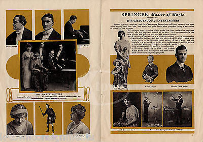 CHAUTAUQUA WEEK WESTFIELD PA ANTIQUE GRAPHIC ART MUSIC BANDS SOUVENIR PROGRAM - K-townConsignments