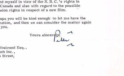 PETER SNEATH WATERHOUSE & CO LONDON AUTOGRAPH SIGNED PETER PAN RIGHTS LETTER - K-townConsignments