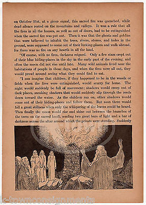 THE STORY OF HALLOWEEN ANTIQUE GRAPHIC ART CHILDREN'S ILLUSTRATION PRINTS - K-townConsignments