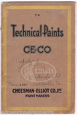 CHEESMAN ELLIOT CO TECHNICAL PAINTS MAKER ANTIQUE ILLUSTRATED PAINTING CATALOG - K-townConsignments