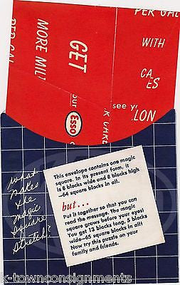 ESSO GASOLINE PETROLEUM VINTAGE GRAPHIC ADVERTISING IN FLIGHT PAPER PUZZLE GAME - K-townConsignments