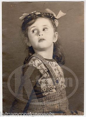 CUTE LITTLE GIRL ADORABLE COWBOYS & INDIANS SWEATER VINTAGE SNAPSHOT PHOTOGRAPH - K-townConsignments