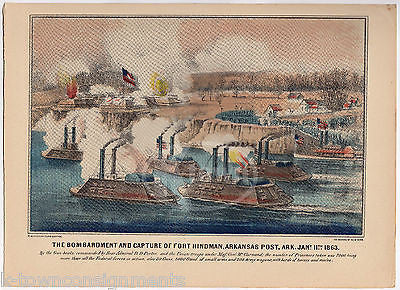 FORT HINDMAN BOMBARDMENT VINTAGE CIVIL WAR SOLDIERS GRAPHIC ILLUSTRATION PRINT - K-townConsignments