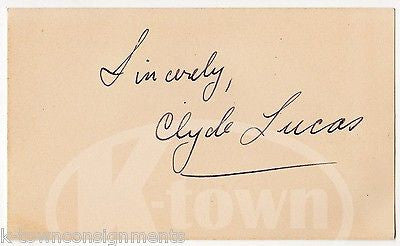 CLYDE LUCAS AMERICAN BIG BAND LEADER VINTAGE AUTOGRAPH SIGNED CARD - K-townConsignments